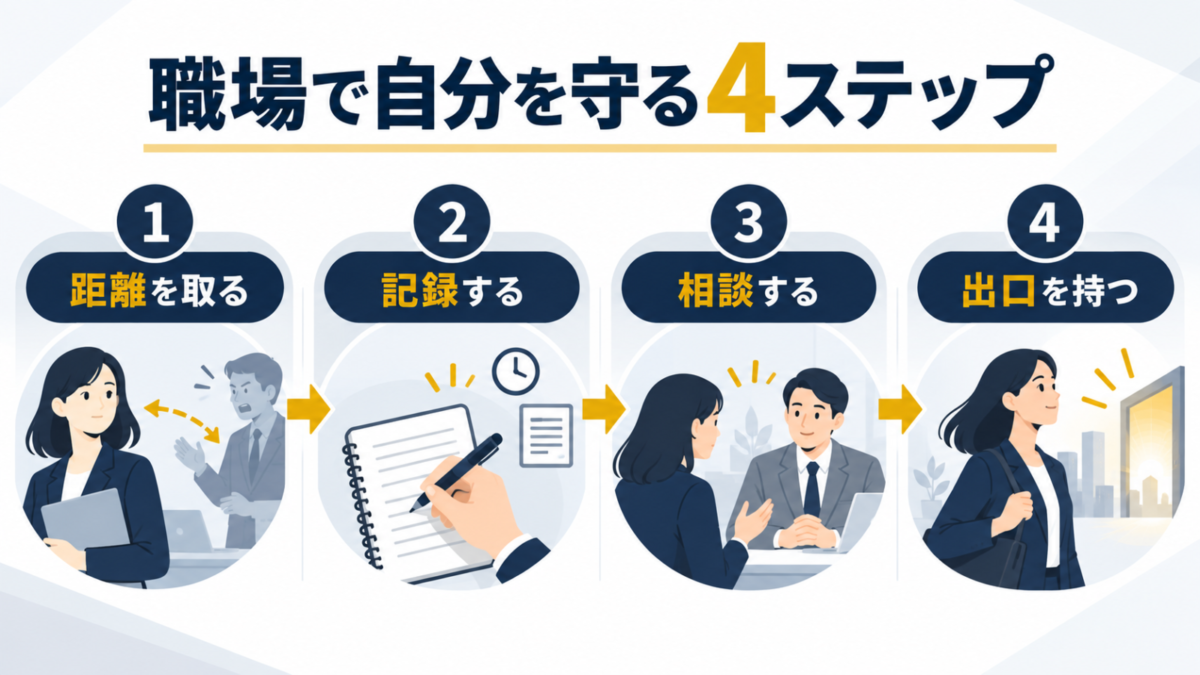 男性版お局から自分を守る距離・記録・相談・出口の4ステップ