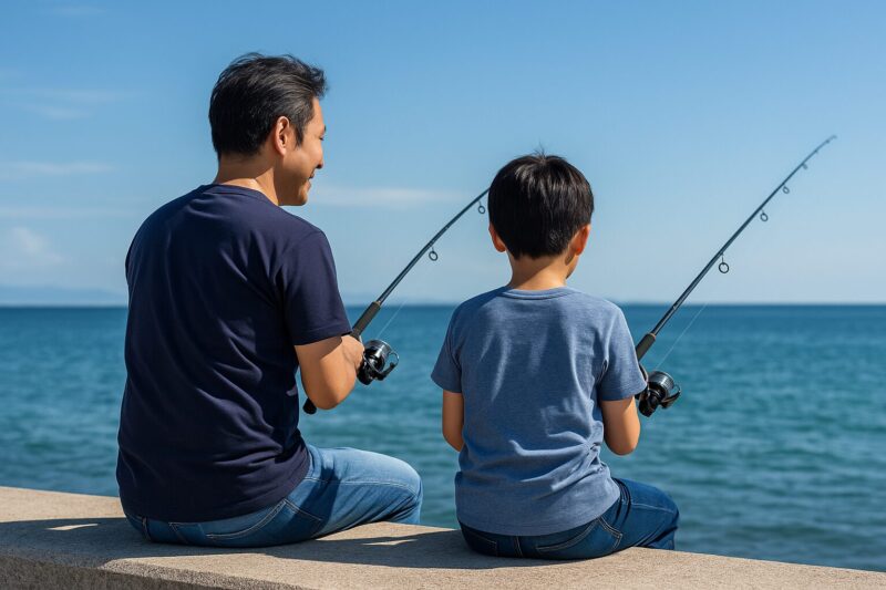 親子で海釣り