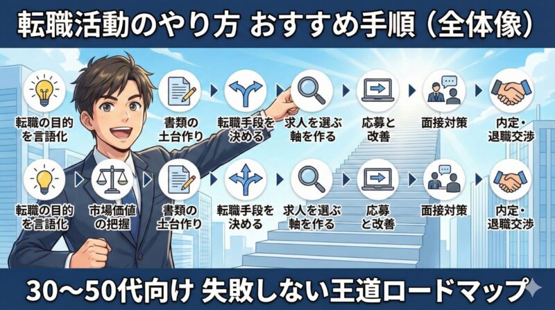 転職活動のやり方おすすめ手順（全体像）