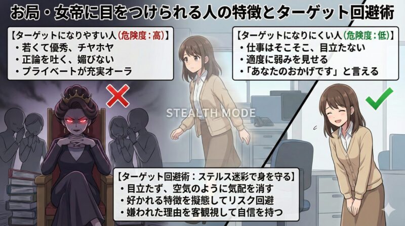お局・女帝に目をつけられる人の特徴とターゲット回避術