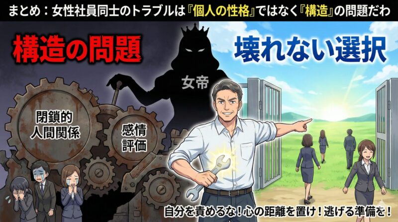 まとめ：女性社員同士のトラブルは「個人の性格」ではなく「構造」の問題だわ