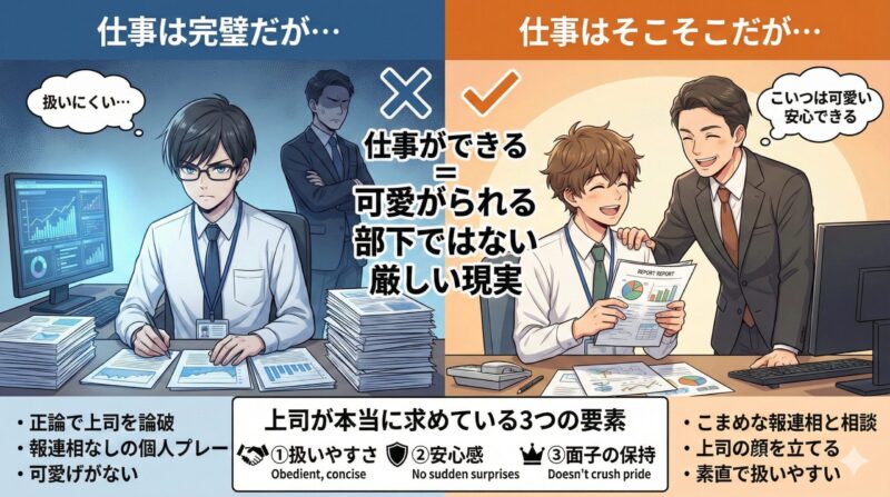 仕事ができる部下=上司に可愛がられる部下ではない厳しい現実