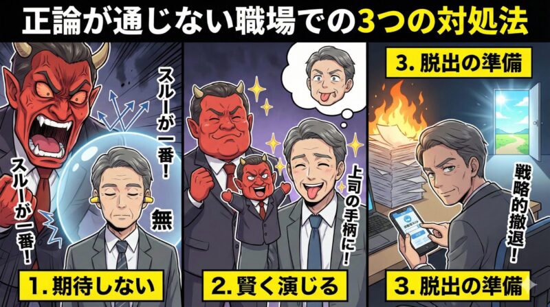 なぜブラック企業は改善を嫌う?正論が通じない理由と対処法:正論が通じない職場での3つの対処法