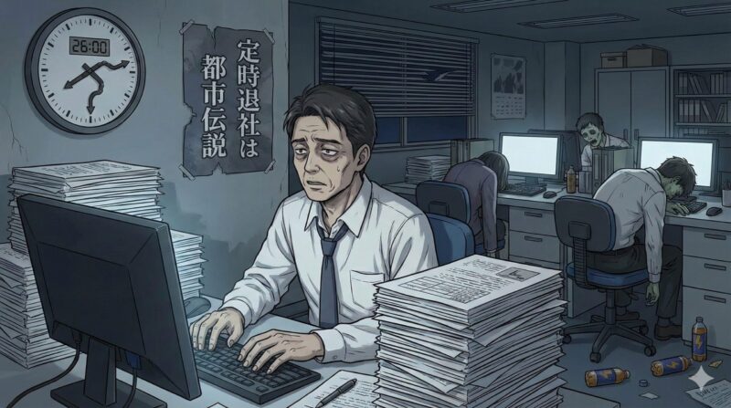 ブラック企業の特徴25選!診断でわかる辞め時と対処法:【労働時間・業務量系】定時という概念がない世界