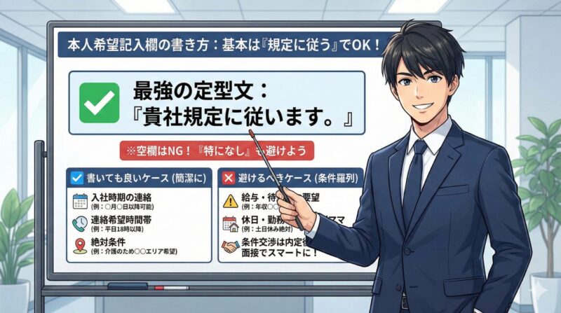 履歴書の正しい書き方完全ガイド：本人希望記入欄への書き方