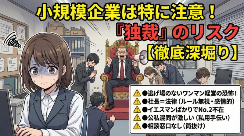 小規模企業は特に注意!「独裁」のリスク【徹底深堀り】