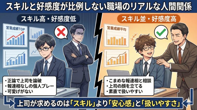 スキルと好感度が比例しない職場のリアルな人間関係