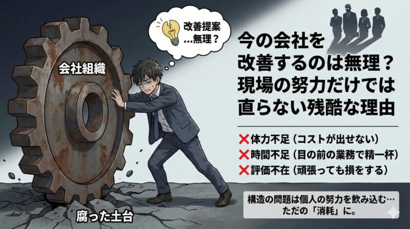 今の会社を改善するのは無理？現場の努力だけでは直らない残酷な理由