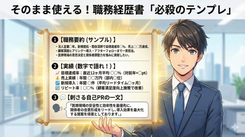 医療×営業×転職で人生大逆転：そのまま使える！職務経歴書「必殺のテンプレ」