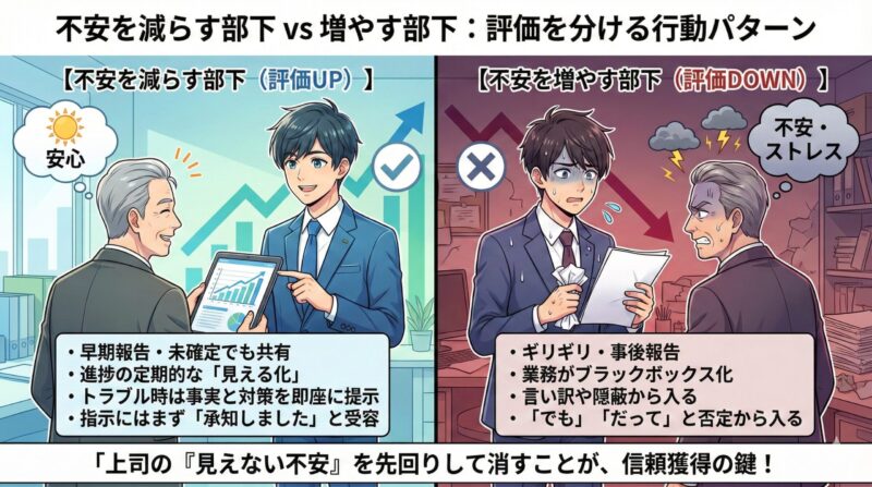 不安を減らす部下と増やす部下の評価を分ける行動パターン