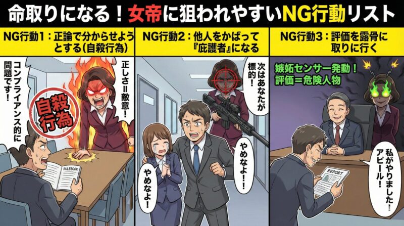 命取りになる！女帝に狙われやすいNG行動リスト