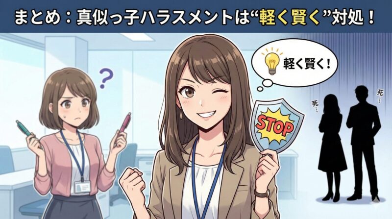 まとめ：真似っ子ハラスメントは地味に削られる。だから“軽く賢く”対処する