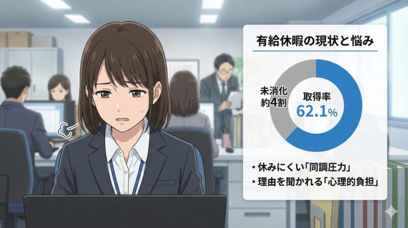 有給休暇の取得率と現状の悩み【データで見る実態】