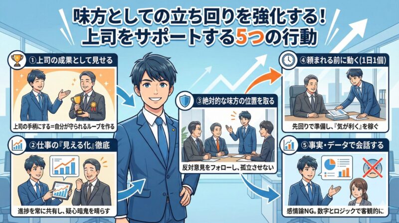 味方としての立ち回りを強化する!上司をサポートする5つの行動