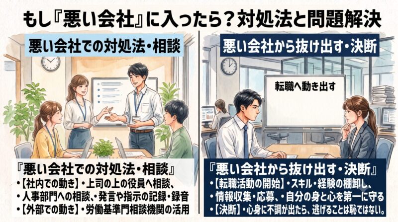 もし「悪い会社」に入ってしまったら？対処法と問題解決