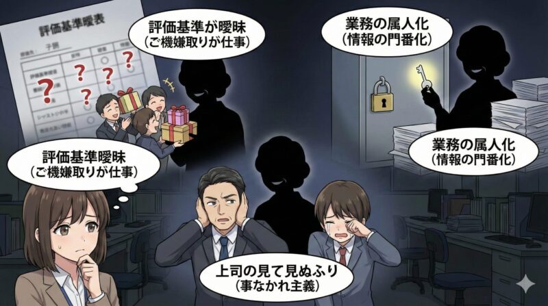 会社のお局様が生まれやすい職場の特徴と構造
