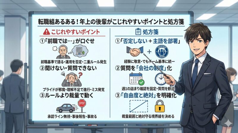 転職組あるある！年上の後輩がこじれやすいポイントと処方箋