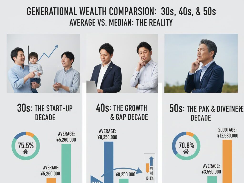 30代・40代・50代の金融資産保有額と中央値!リアルな貯蓄額