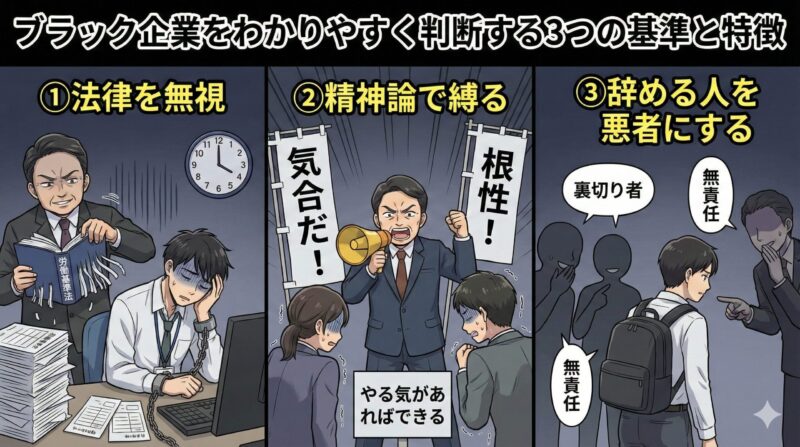 ブラック企業をわかりやすく判断する3つの基準と特徴