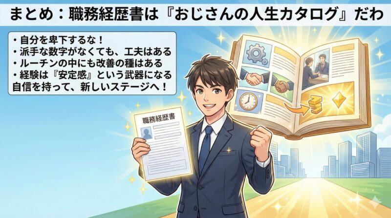 職務経歴書は「おじさんの人生カタログ」だわ
