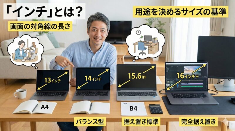 ノートパソコンのサイズ別の用途を徹底解説！持ち運び用？据え置き？