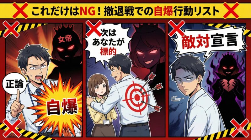 これだけはNG！撤退戦での自爆行動リスト