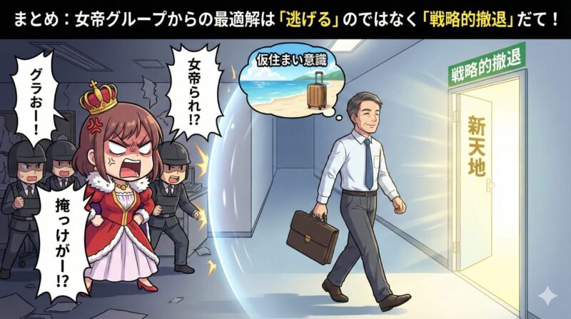 まとめ：女帝グループからの最適解は「逃げる」のではなく「戦略的撤退」だて