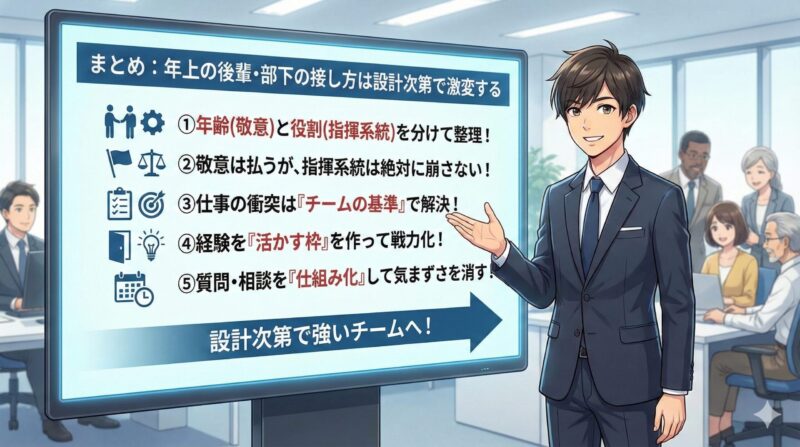 年上の後輩や年上の部下の接し方は設計次第で激変する