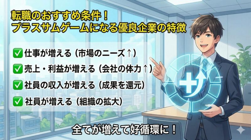 転職のおすすめ条件！プラスサムゲームになる優良企業の特徴
