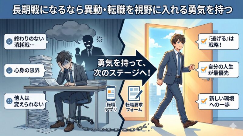 長期戦になるなら異動・転職を視野に入れる勇気を持つ