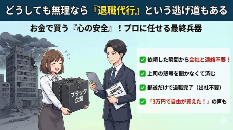 どうしても無理なら「退職代行」という逃げ道もある