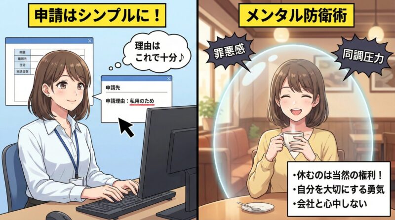 有給休暇とは？申請理由を聞くのは違法か？拒否された時の対処法：スムーズな申請とメンタル防衛術