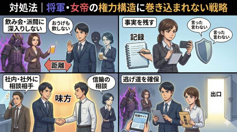 対処法|将軍・女帝の権力構造に巻き込まれない戦略