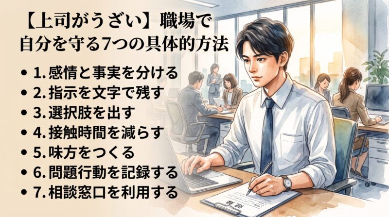 上司がうざい職場で自分を守る7つの具体的な対処法