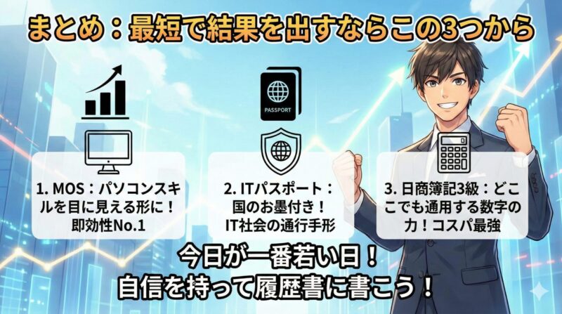 履歴書に書ける役立つ資格｜最短で結果を出すならこの3つから
