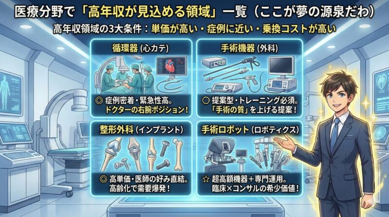 医療分野で「高年収が見込める領域」一覧