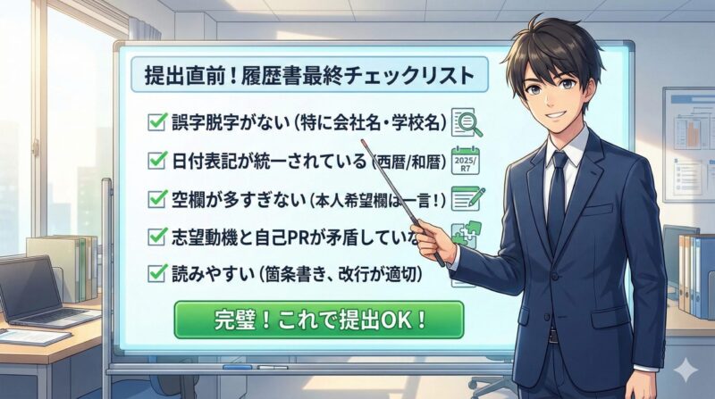 履歴書の正しい書き方完全ガイド：全体のチェックリスト