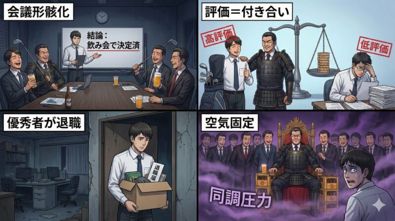 男性版お局「将軍」の飲み会は罠！側近と作る支配構造と賢い回避策：将軍と側近の「行事好き」が強い職場で起こること