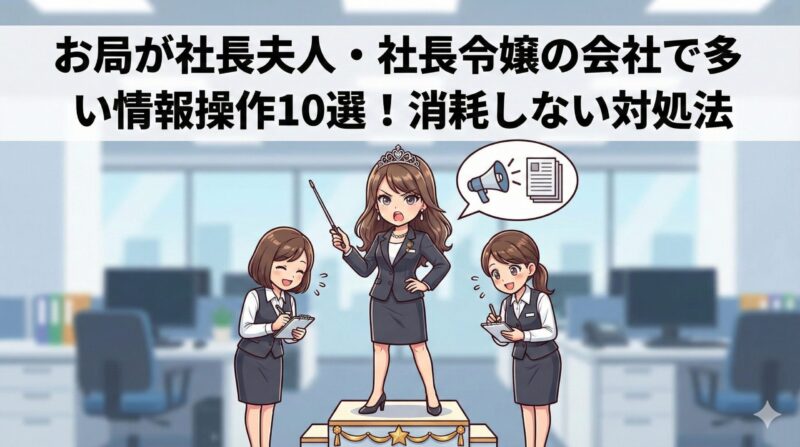 お局が社長夫人・社長令嬢の会社で多い情報操作10選！消耗しない対処法