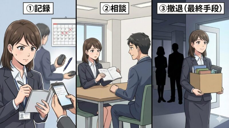 真似っ子ハラスメントから自分を守るための最終手段（記録・相談・撤退）