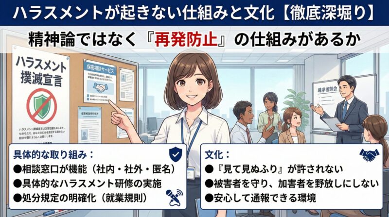 ハラスメントが起きない仕組みと文化