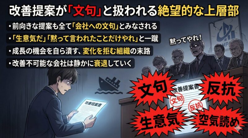 改善提案が「文句」と扱われる絶望的な上層部
