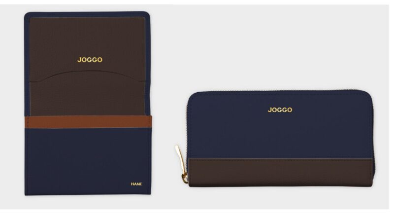 Joggo 名刺入れ&財布 ミッドナイトネイビー×エスプレッソブラウン