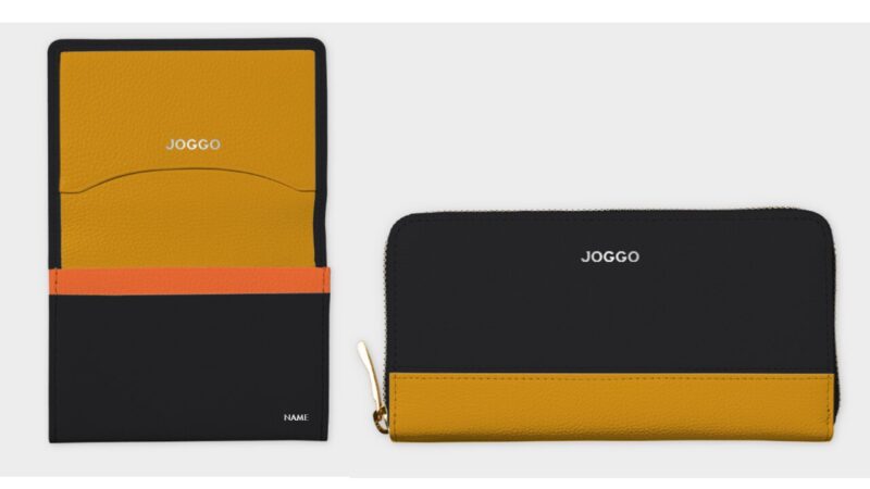 Joggo 名刺入れ&財布 ピュアブラック×マスタードイエロー