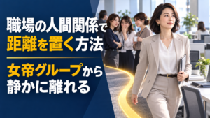職場の人間関係で女帝グループから静かに距離を置く女性
