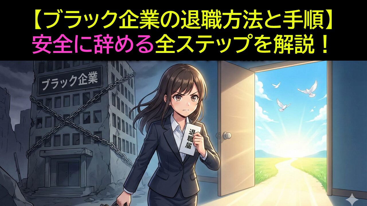 【ブラック企業の退職方法と手順】安全に辞める全ステップを解説！