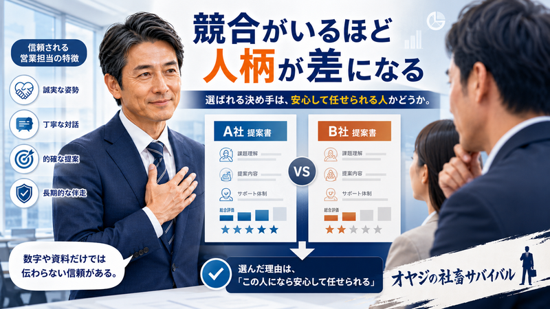 BtoBでは競合との差が小さくなるほど「営業マン自身」が比較される
