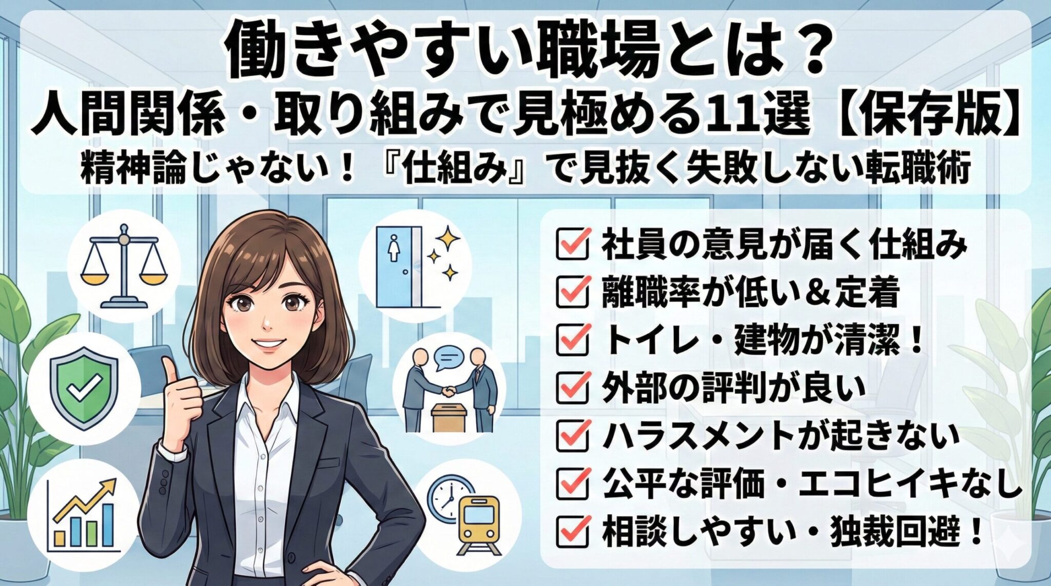 働きやすい職場とは？人間関係や取り組みで見極める11選【保存版】