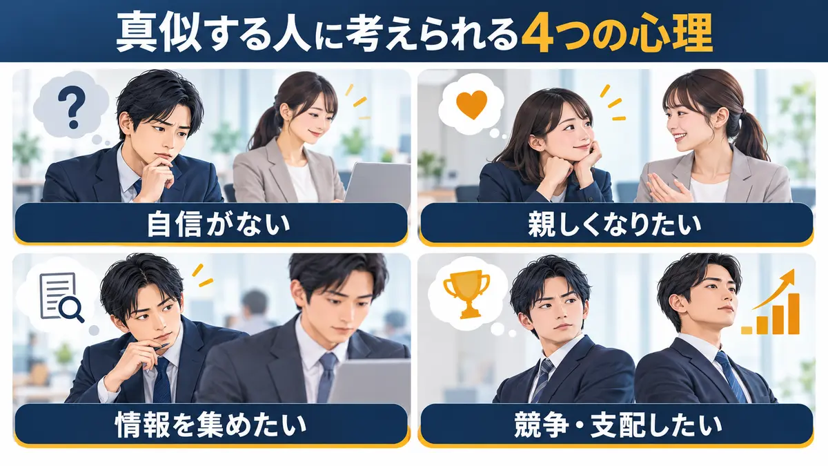 職場で真似する人に考えられる4つの心理