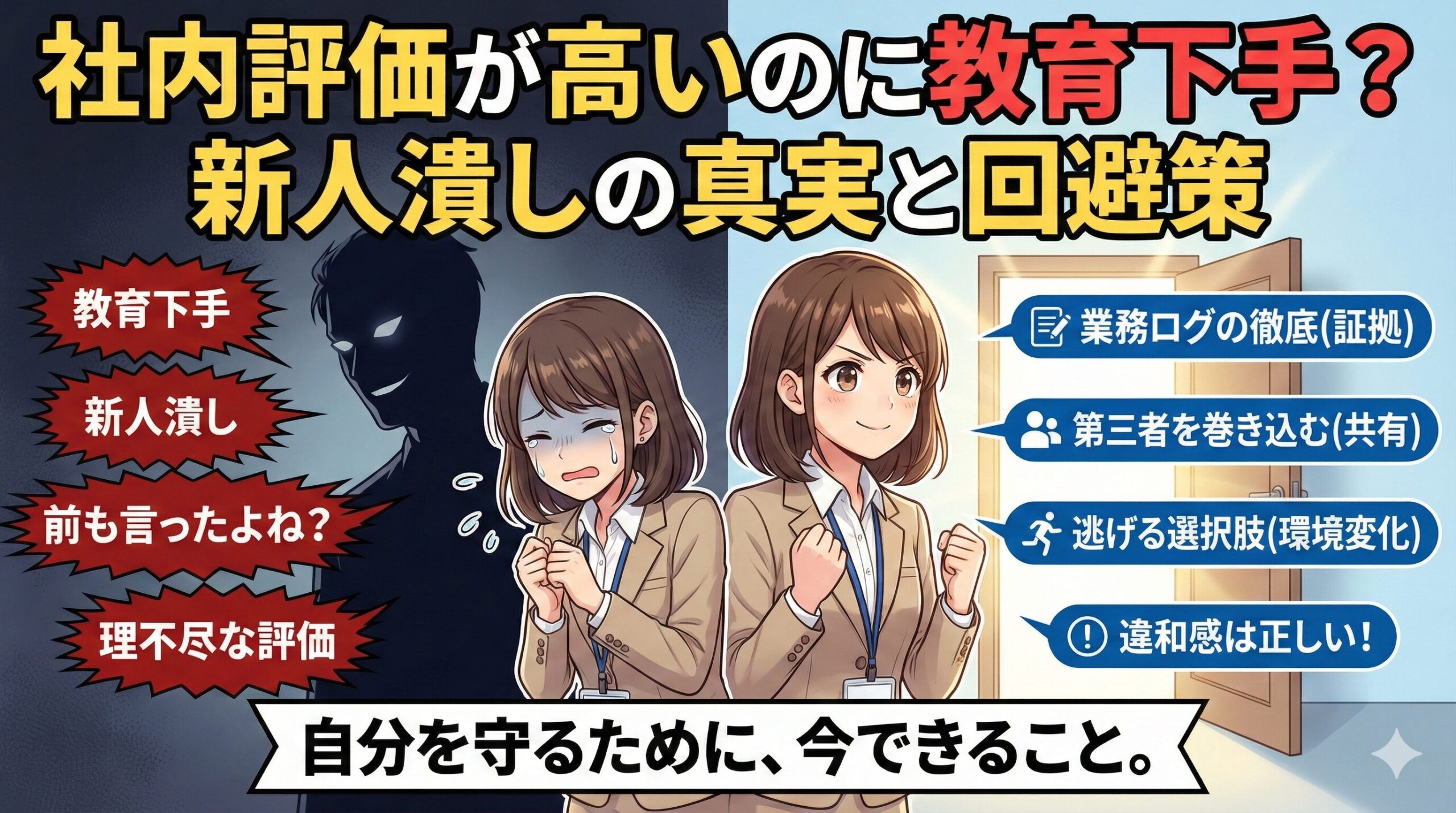 社内評価が高いのに教育下手？新人潰しの真実と回避策を公開
